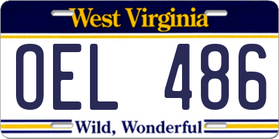 WV license plate OEL486