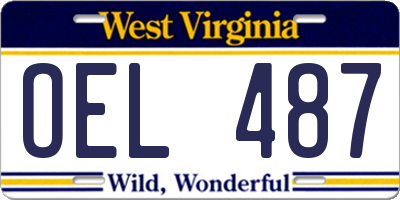 WV license plate OEL487