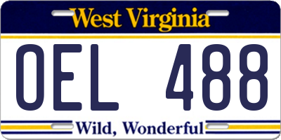 WV license plate OEL488