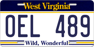 WV license plate OEL489