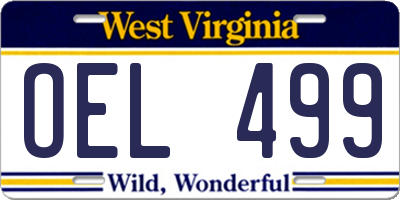 WV license plate OEL499