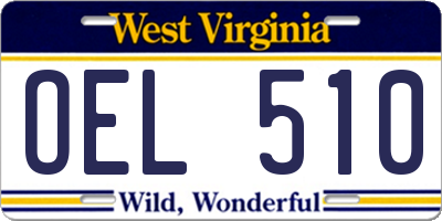 WV license plate OEL510