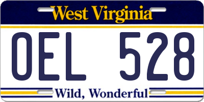 WV license plate OEL528