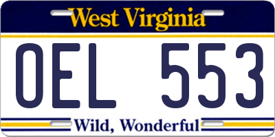 WV license plate OEL553