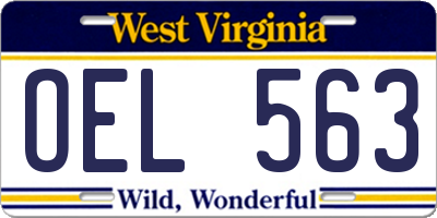 WV license plate OEL563