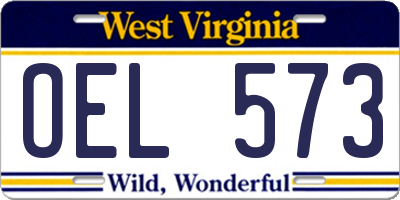 WV license plate OEL573