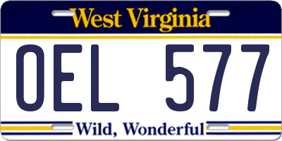 WV license plate OEL577