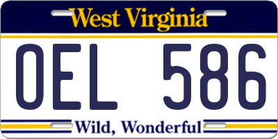 WV license plate OEL586