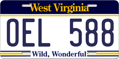 WV license plate OEL588