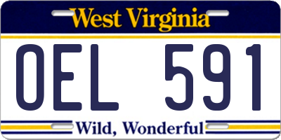WV license plate OEL591