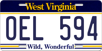 WV license plate OEL594