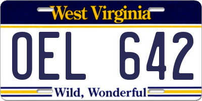 WV license plate OEL642