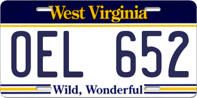 WV license plate OEL652