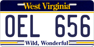 WV license plate OEL656