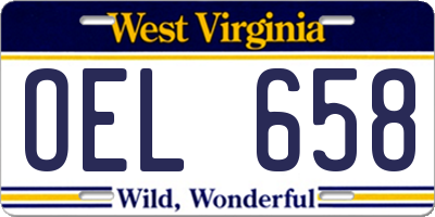 WV license plate OEL658