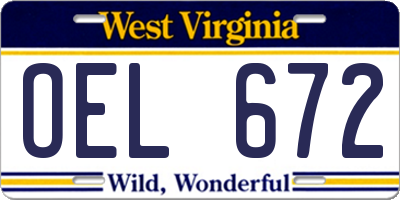 WV license plate OEL672