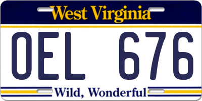WV license plate OEL676