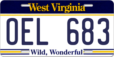 WV license plate OEL683