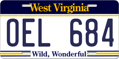 WV license plate OEL684