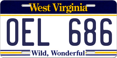 WV license plate OEL686