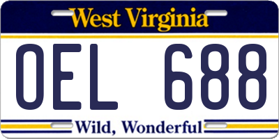 WV license plate OEL688