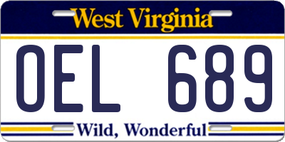 WV license plate OEL689