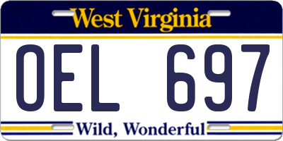 WV license plate OEL697