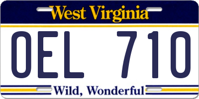 WV license plate OEL710