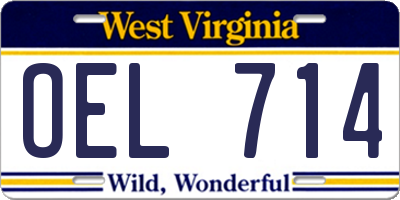 WV license plate OEL714