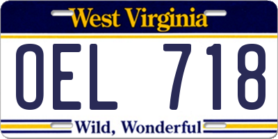 WV license plate OEL718