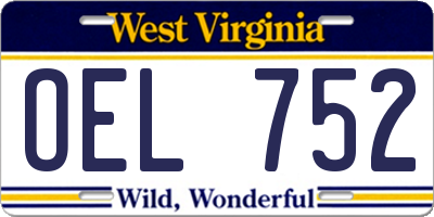 WV license plate OEL752