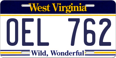 WV license plate OEL762