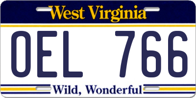WV license plate OEL766