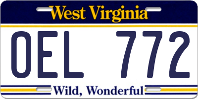 WV license plate OEL772