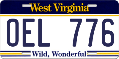 WV license plate OEL776