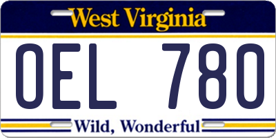 WV license plate OEL780