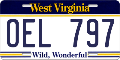 WV license plate OEL797