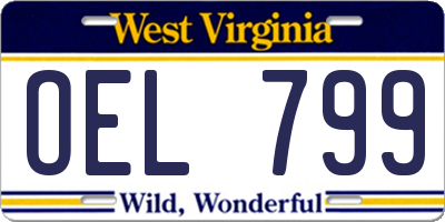 WV license plate OEL799