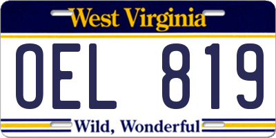 WV license plate OEL819
