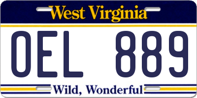 WV license plate OEL889