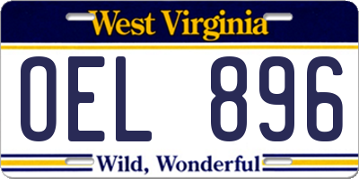 WV license plate OEL896