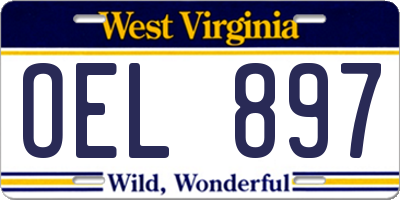 WV license plate OEL897