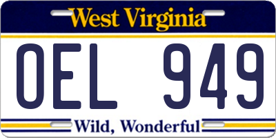 WV license plate OEL949