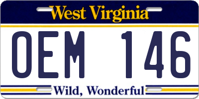 WV license plate OEM146