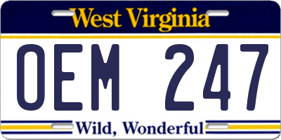 WV license plate OEM247