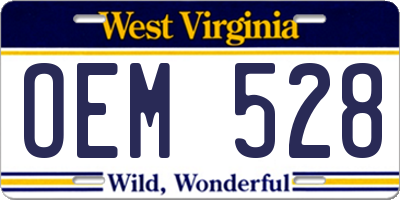 WV license plate OEM528