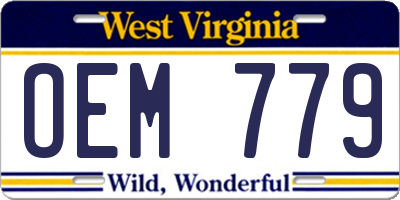 WV license plate OEM779
