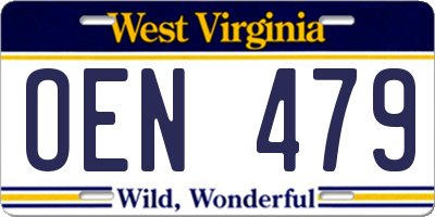 WV license plate OEN479