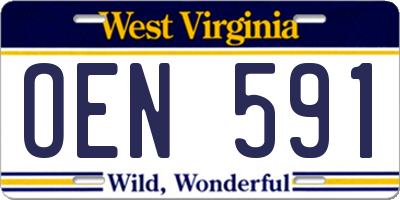 WV license plate OEN591