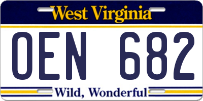 WV license plate OEN682